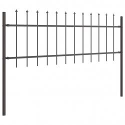 Clôture de jardin Gris 5.1 x 1 m Acier enduit de poudre