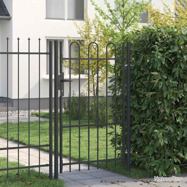Porte de Clture Gris 100 x 150 cm Acier revtu de poudre