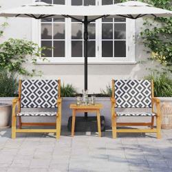 Chaises de jardin 2 pcs Noir et blanc 76x67x73 cm Bois massif d'acacia