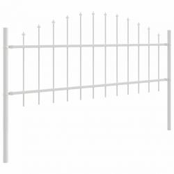 Clôture de jardin blanche 3,4x0,75 m en acier