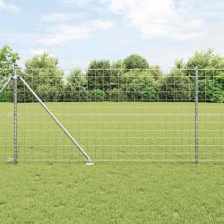 Clôture Euro avec 7 poteaux en pointe, 1,4 x 10 m, en acier galvanisé