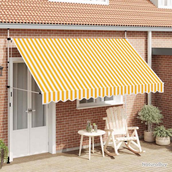 Auvent rtractable manuel 350 cm Rayures oranges et blanches