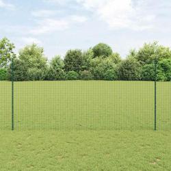 Clôture Euro avec 5 poteaux en U Verte 1,5x10 m en métal