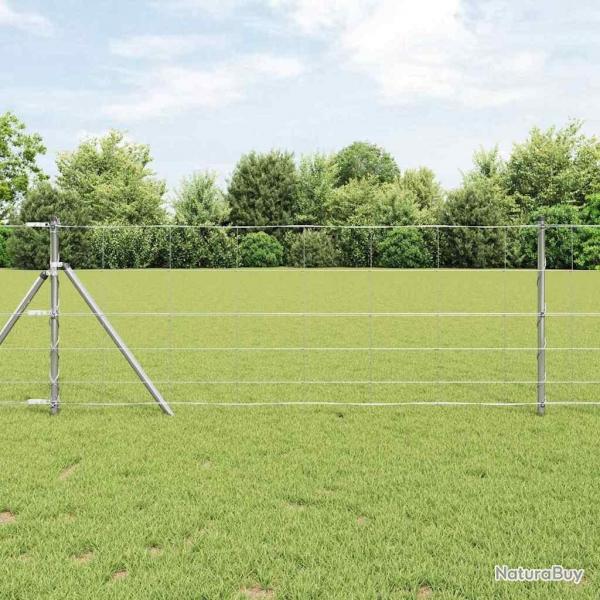 Clture de champ 0,8 x 25 m en acier galvanis
