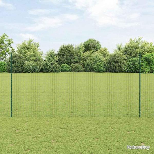 Clture Euro avec 5 poteaux U verte 1.6x10 m en acier