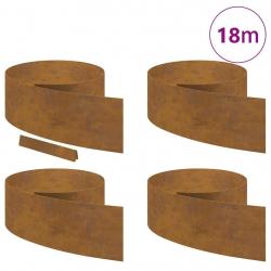 Bordure de jardin 4 pcs Rouillé 450 x 25 cm
