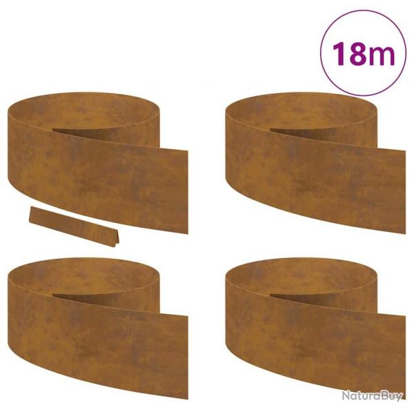 Bordure de jardin 4 pcs Rouill 450 x 25 cm