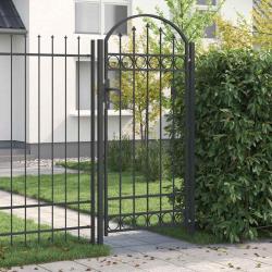 Porte de Clôture Gris 100 x 250 cm Acier peint par poudre