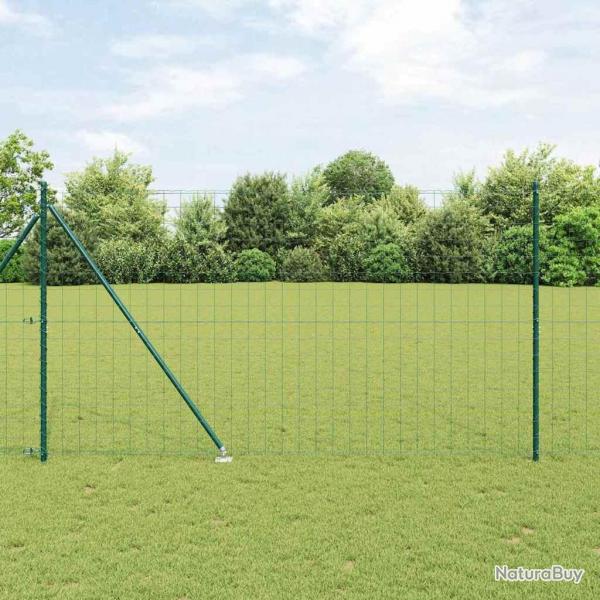 Clture Euro avec 7 poteaux  pine 1,6 x 10 m en acier galvanis vert