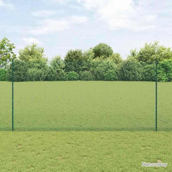 Clture en fil soud avec 11 poteaux U verte 1.6x25 m