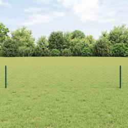 Poteaux de clôture 11 pcs U-Channel Vert 40 cm Acier