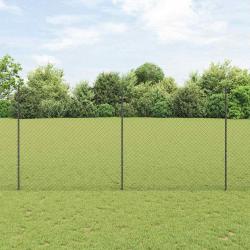 Clôture en treillis avec 20 piquets en U Gris 1,6x10 m Acier