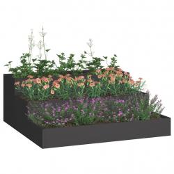 Jardinier 3 étagères 90x90x35 cm Acier noir