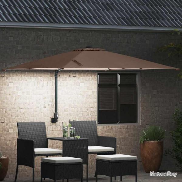 Parasol de jardin Taupe 248.5 x 247.5 x 160 cm tissu
