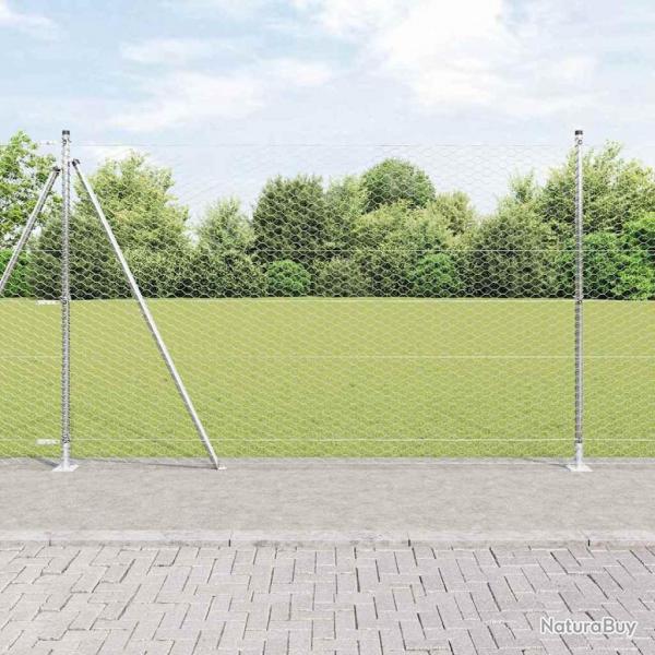 Clture hexagonale 1,6x25 m en acier galvanis