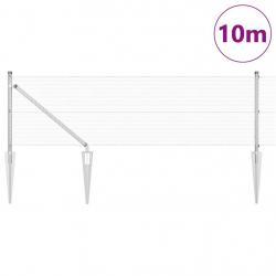 Ensemble de poteaux de clôture 2 pièces Acier galvanisé 10 x 0,5 m
