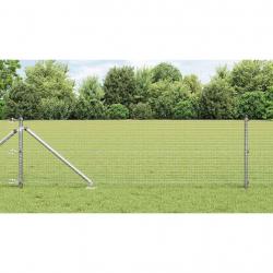 Kit de poteaux de clôture Lot de 2 Acier galvanisé 10 x 0.5 m