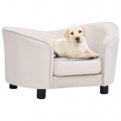 Canapé pour chien Crème 69x49x40 cm Peluche et similicuir