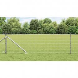 Clôture Euro avec 7 poteaux pointus, 0,4 x 10 m en acier galvanisé
