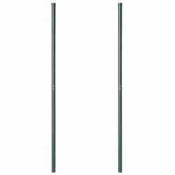 Poteaux de clôture 2 pcs Vert 200 cm Acier peint par poudre