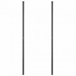 Poteaux de clôture 2 pcs Gris 200 cm Acier peint par poudre