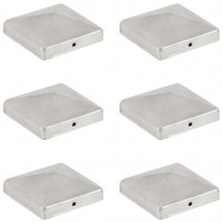 Bouchons de poteau de clôture 6 pcs Métal galvanisé 101x101 mm