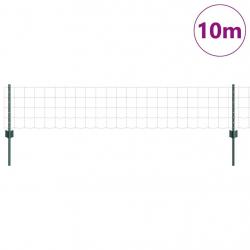 Clôture Euro de avec 5 poteaux en U Vert 0.4x10 m en acier