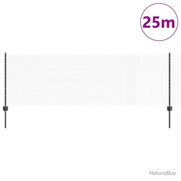 Clture en Fil Soud avec 11 Poteaux U Gris 0,8x25 m Acier