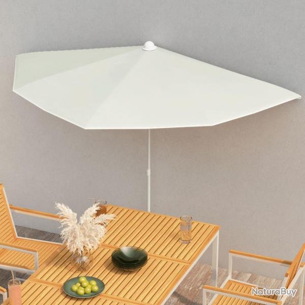 Demi-parasol de jardin avec mt 180x90 cm sable