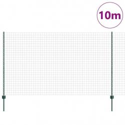 Clôture Euro avec 5 Poteaux U Verte 1.4x10 m Acier
