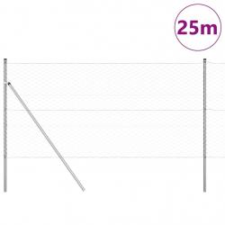 Set de Clôture Set de 2 Acier Galvanisé 25 x 1 m Durable