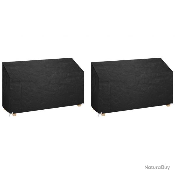 Housses de banc de jardin 2 pcs 12 oeillets 210x70x70/88 cm PE