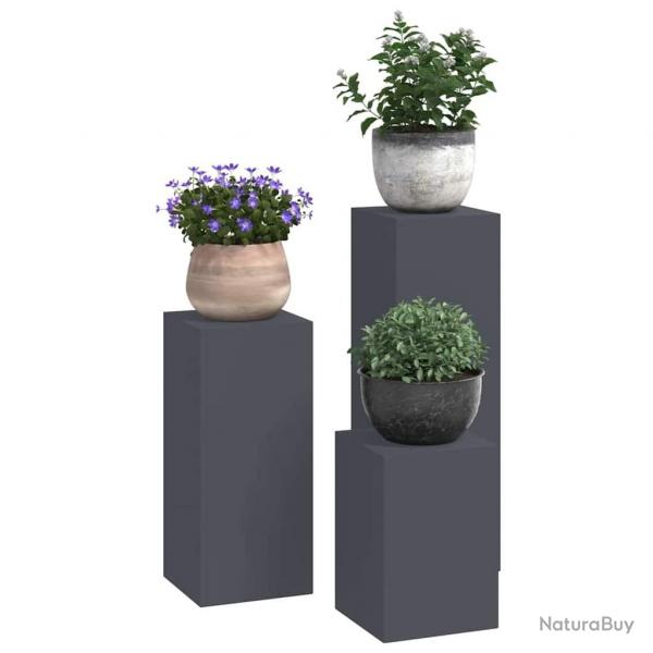 Supports de plantes d'extrieur - Ensemble 3 pices en anthracite