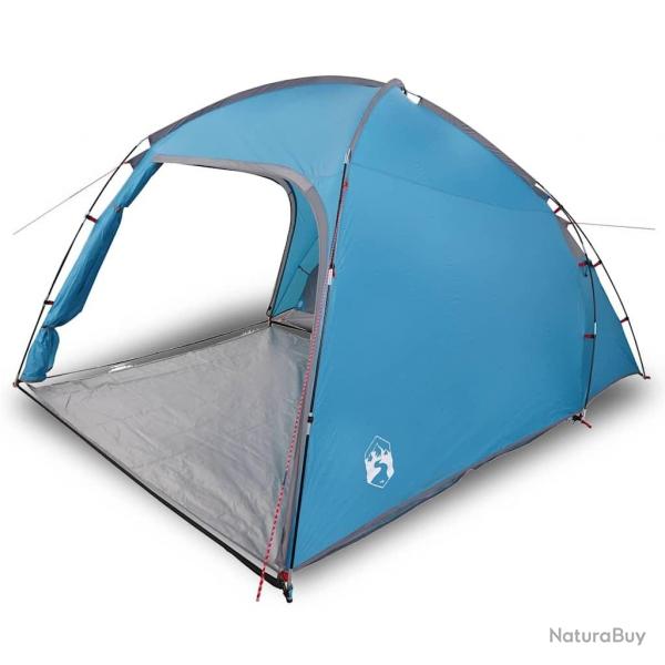 Tente avec toit avec vent Bleu Moyen Polyester et fibre de verre