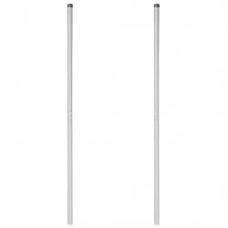 Poteaux de clôture 2 pcs Argent 210 cm Acier galvanisé