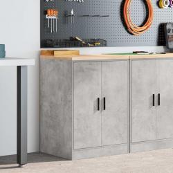 Armoire de rangement de garage gris béton 60x51x85 cm bois pin