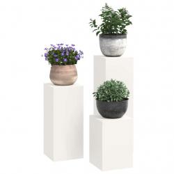 Supports de plantes d'extérieur Pillar 3 pcs Acier blanc