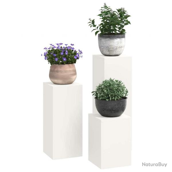 Supports de plantes d'extrieur Pillar 3 pcs Acier blanc
