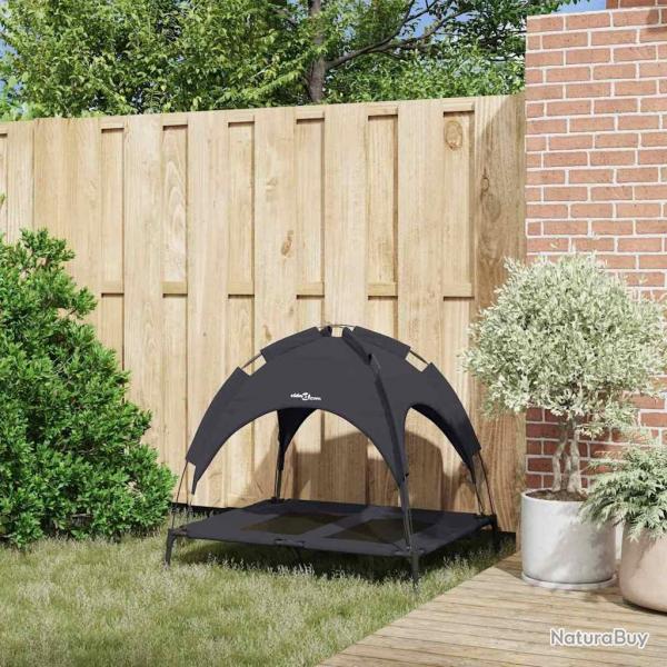 Lit pour Chien Surlev avec Toit Amovible Noir L Acier