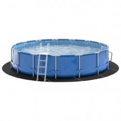 Tapis de sol de piscine Noir Ø 550 cm - en tissu non tissé, ronde.