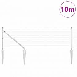 Ensemble de Poteaux de Clôture 2 Poteaux Acier galvanisé 10 x 0.5 m
