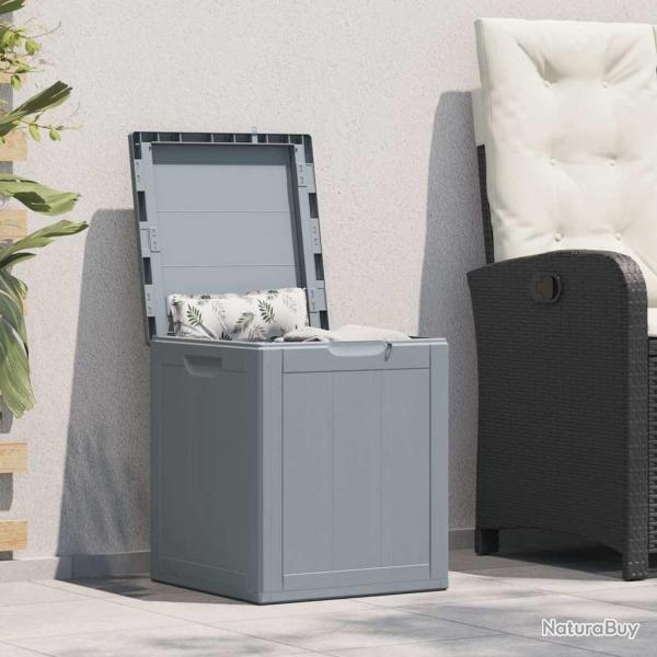 Bote de rangement de jardin 90 L Gris PP aspect bois
