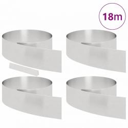 Bordure de jardin 4 pcs Argent 450 x 20 cm Acier inoxydable