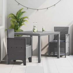 Ensemble repas jardin 3 pcs Gris clair Compact Plastique