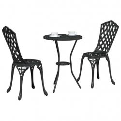 Ensemble de Bistro 3 Pièces Noir en Aluminium