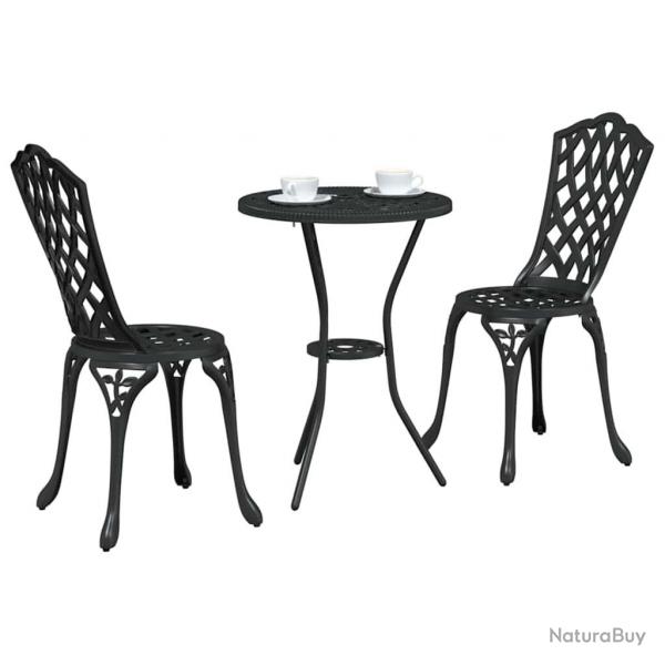 Ensemble de Bistro 3 Pices Noir en Aluminium
