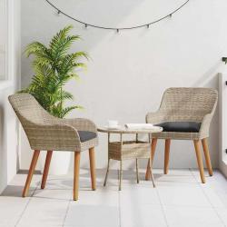 Chaises de jardin avec coussins 2 pcs Gris clair Rattan synthétique