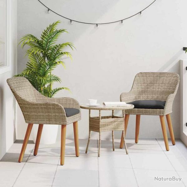 Chaises de jardin avec coussins 2 pcs Gris clair Rattan synthtique
