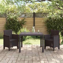 Ensemble de Salle à Manger de Jardin 3 pcs Marron