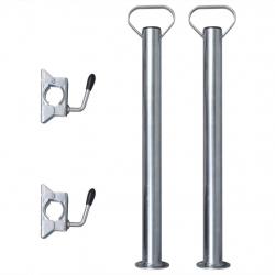 2 tubes de support et 2 pinces fendues pour roue de jauge 48 mm